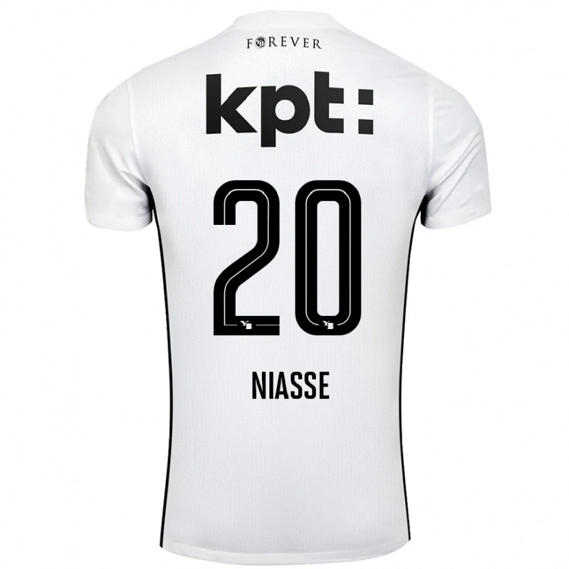 Danxen Kvinnor Cheikh Niasse #20 Vit Svart Bortatröja Matchtröjor 2024/25 Tröjor T-Tröja