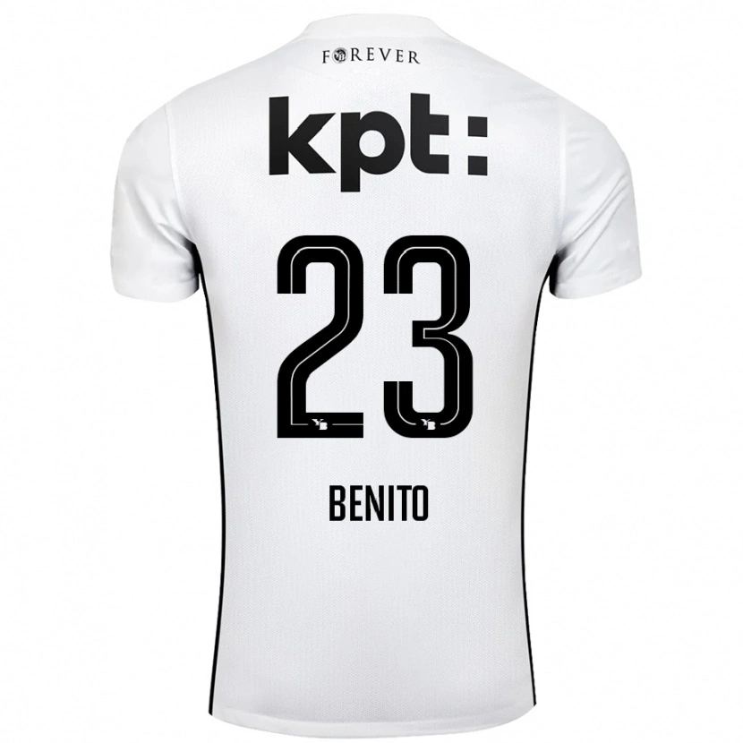 Danxen Kvinnor Loris Benito #23 Vit Svart Bortatröja Matchtröjor 2024/25 Tröjor T-Tröja
