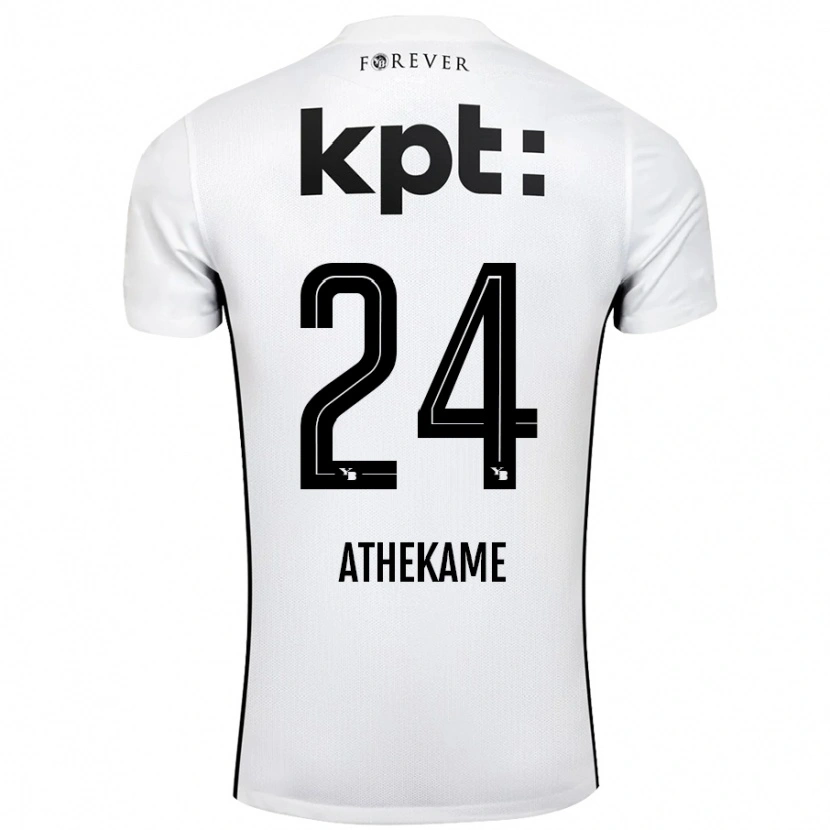 Danxen Kvinnor Zachary Athekame #24 Vit Svart Bortatröja Matchtröjor 2024/25 Tröjor T-Tröja