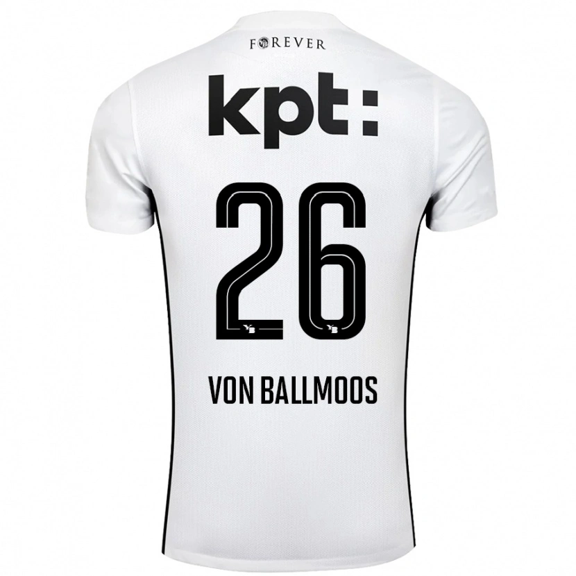 Danxen Kvinnor David Von Ballmoos #26 Vit Svart Bortatröja Matchtröjor 2024/25 Tröjor T-Tröja