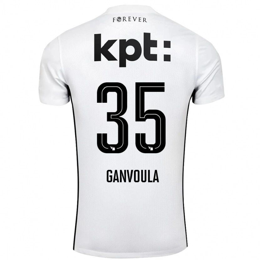 Danxen Kvinnor Silvere Ganvoula #35 Vit Svart Bortatröja Matchtröjor 2024/25 Tröjor T-Tröja