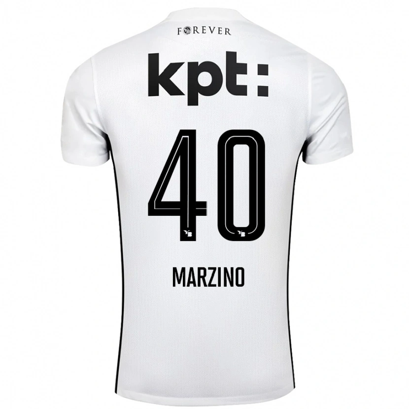 Danxen Kvinnor Dario Marzino #40 Vit Svart Bortatröja Matchtröjor 2024/25 Tröjor T-Tröja