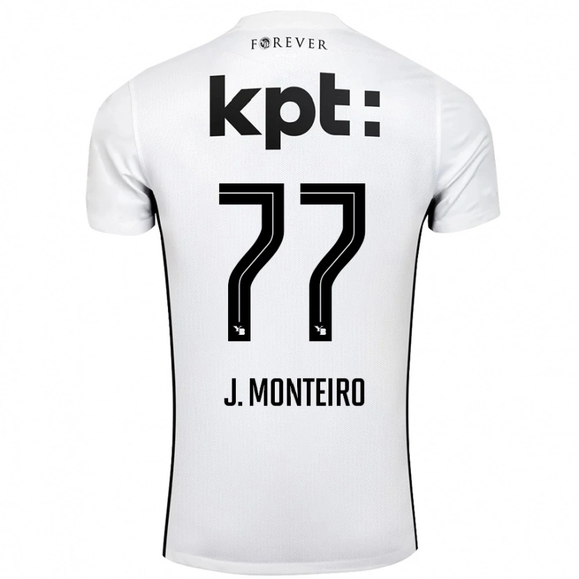 Danxen Kvinnor Joël Monteiro #77 Vit Svart Bortatröja Matchtröjor 2024/25 Tröjor T-Tröja