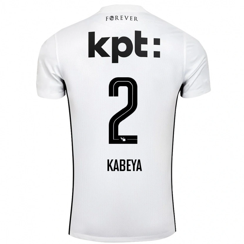 Danxen Kvinnor Benjamin Kabeya #2 Vit Svart Bortatröja Matchtröjor 2024/25 Tröjor T-Tröja