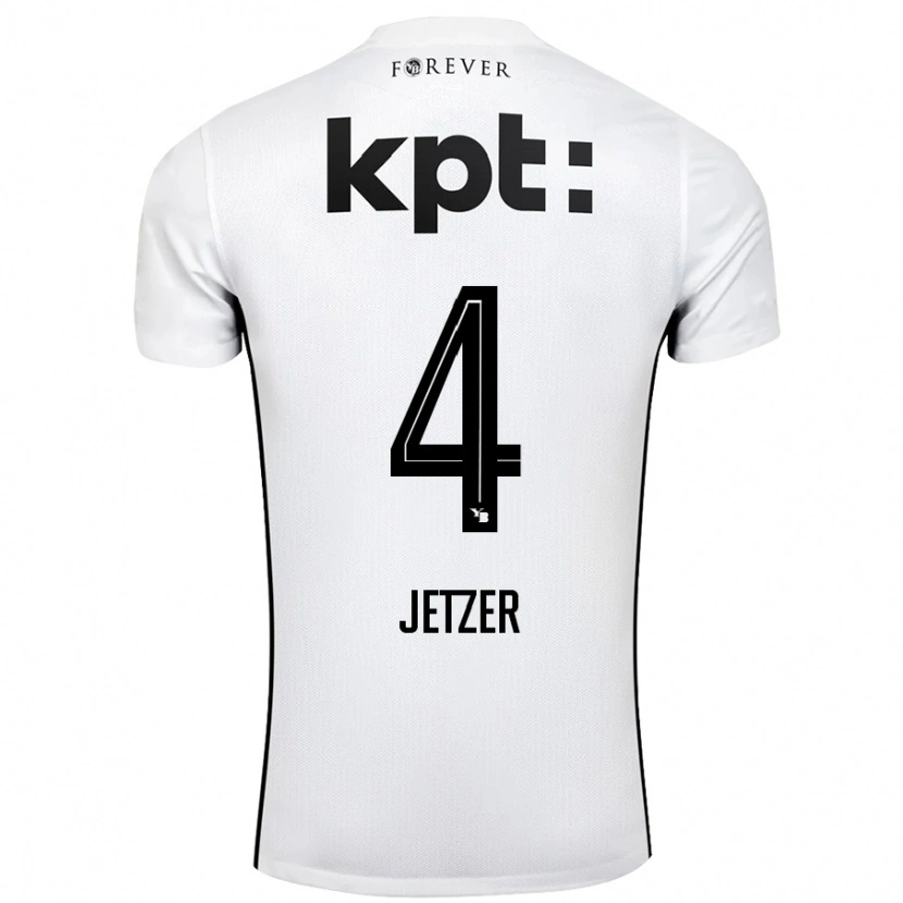 Danxen Kvinnor Lorin Jetzer #4 Vit Svart Bortatröja Matchtröjor 2024/25 Tröjor T-Tröja