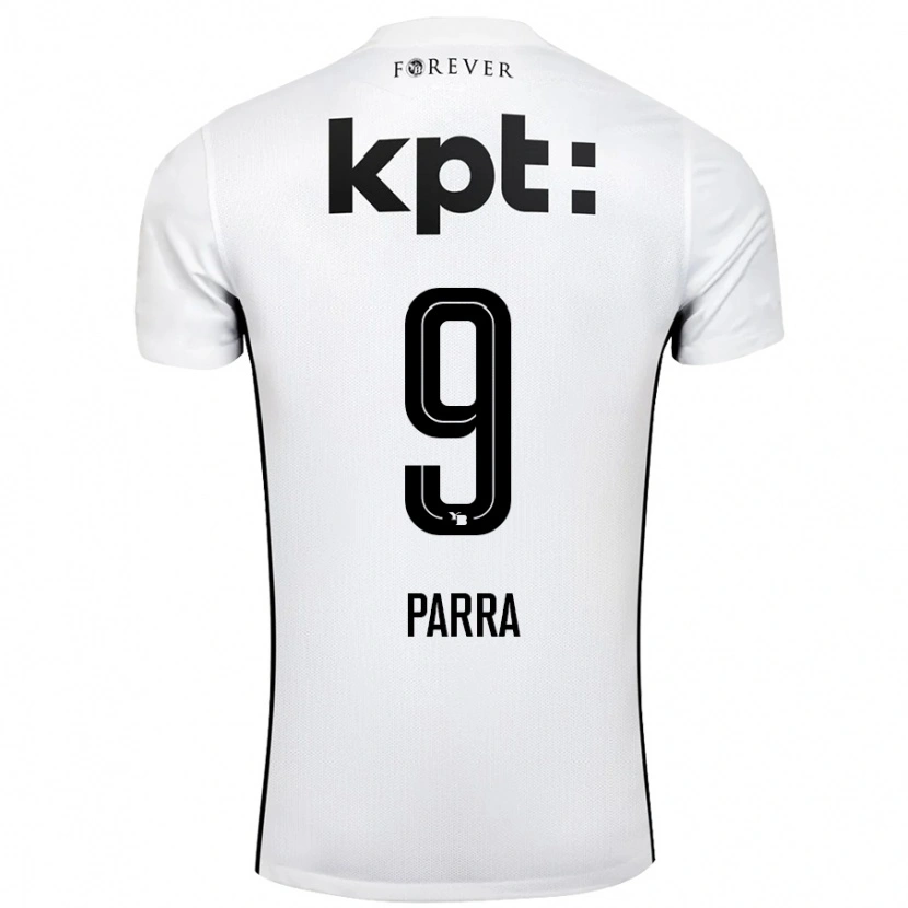 Danxen Kvinnor Hugo Parra #9 Vit Svart Bortatröja Matchtröjor 2024/25 Tröjor T-Tröja