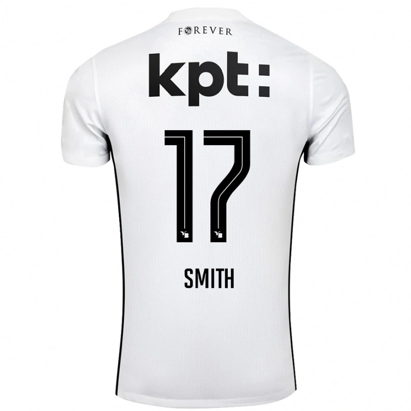 Danxen Kvinnor Rhodri Smith #17 Vit Svart Bortatröja Matchtröjor 2024/25 Tröjor T-Tröja