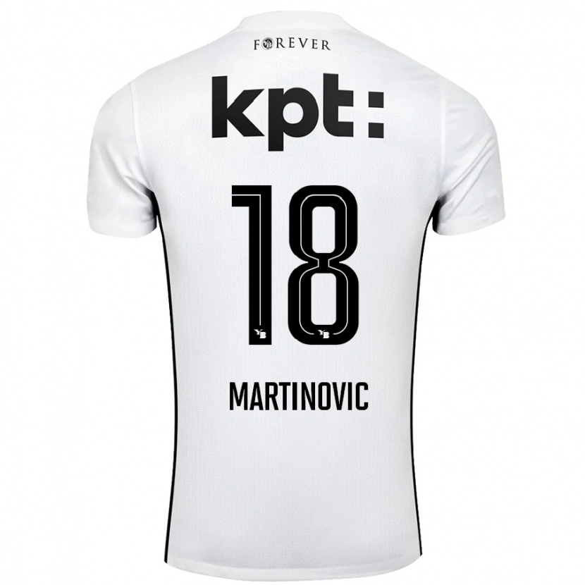 Danxen Kvinnor Denis Martinovic #18 Vit Svart Bortatröja Matchtröjor 2024/25 Tröjor T-Tröja