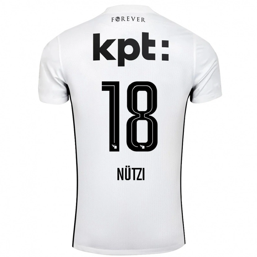 Danxen Kvinnor Timon Nützi #18 Vit Svart Bortatröja Matchtröjor 2024/25 Tröjor T-Tröja