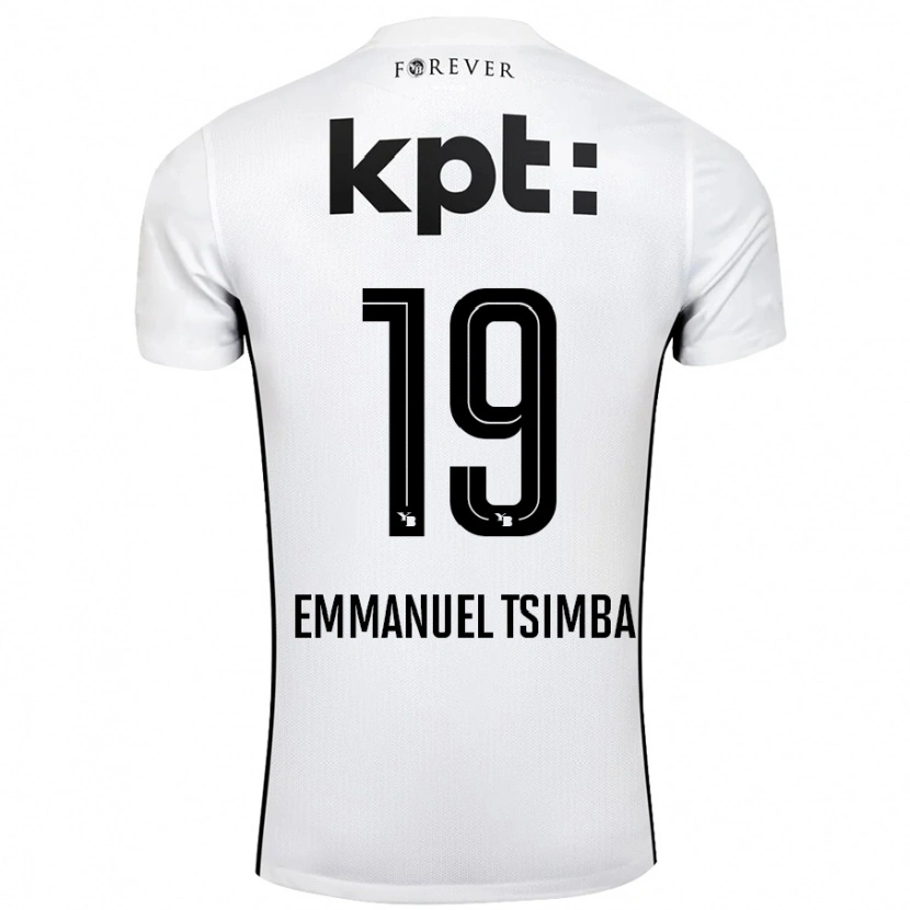 Danxen Kvinnor Felix Emmanuel Tsimba #19 Vit Svart Bortatröja Matchtröjor 2024/25 Tröjor T-Tröja