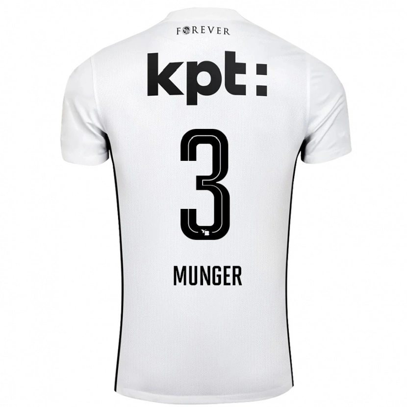 Danxen Kvinnor Noa Münger #3 Vit Svart Bortatröja Matchtröjor 2024/25 Tröjor T-Tröja