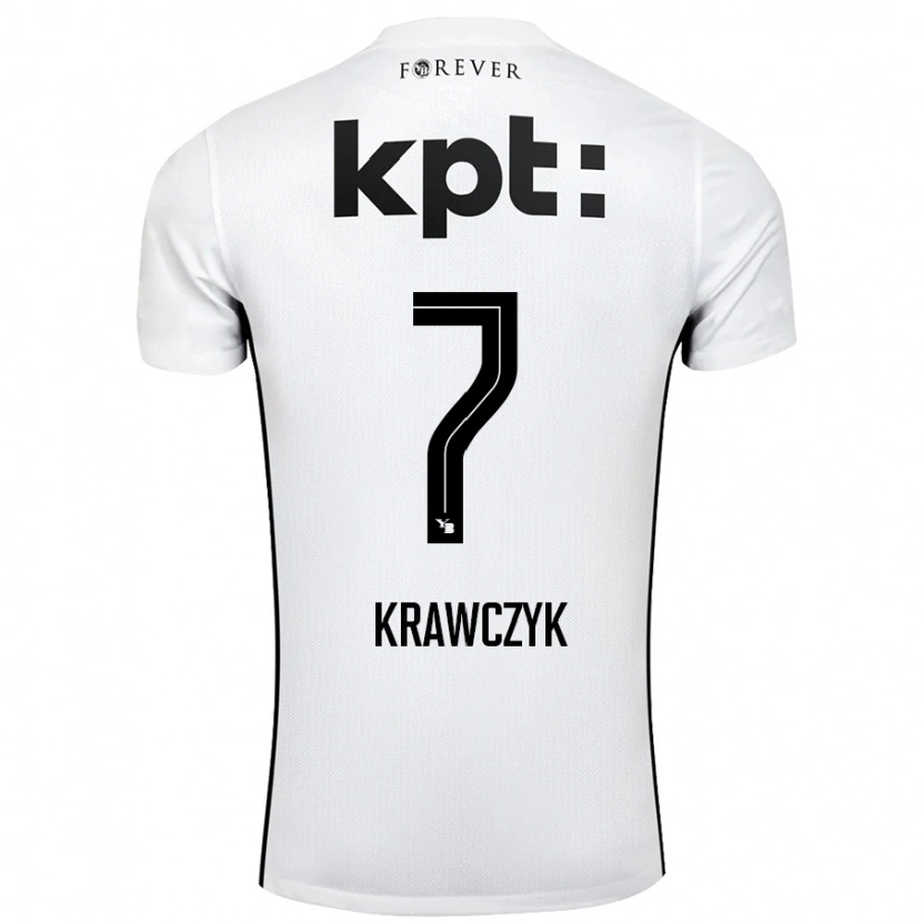 Danxen Kvinnor Caroline Krawczyk #7 Vit Svart Bortatröja Matchtröjor 2024/25 Tröjor T-Tröja