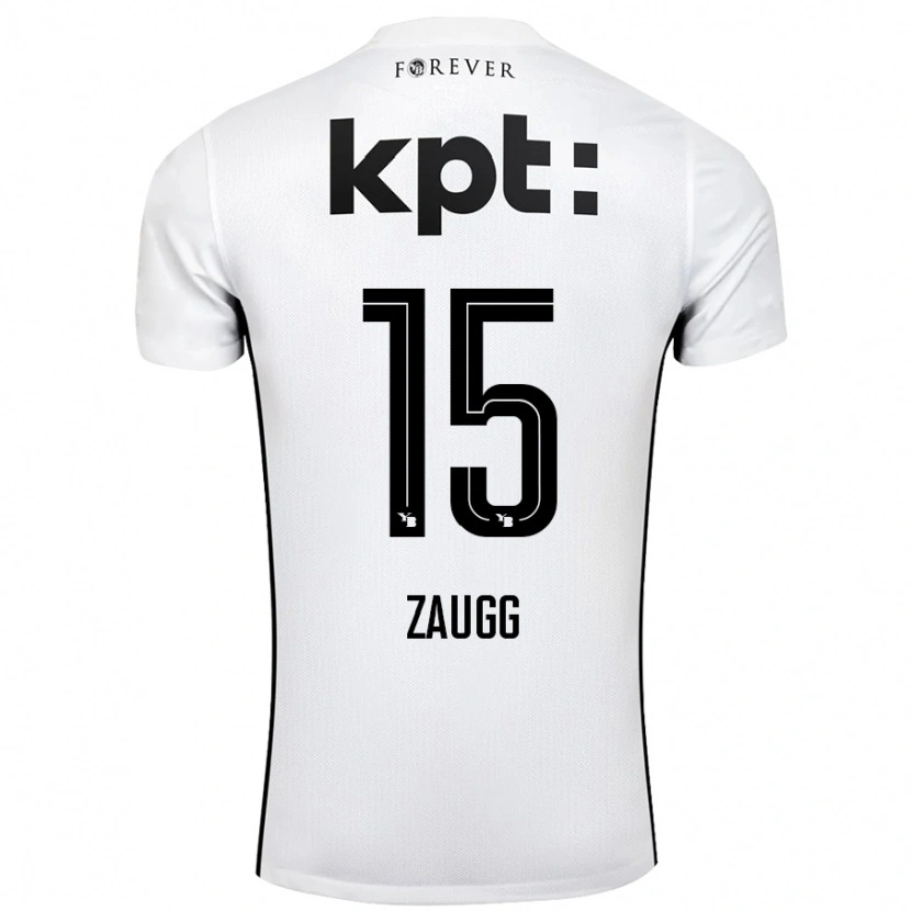 Danxen Kvinnor Leana Zaugg #15 Vit Svart Bortatröja Matchtröjor 2024/25 Tröjor T-Tröja