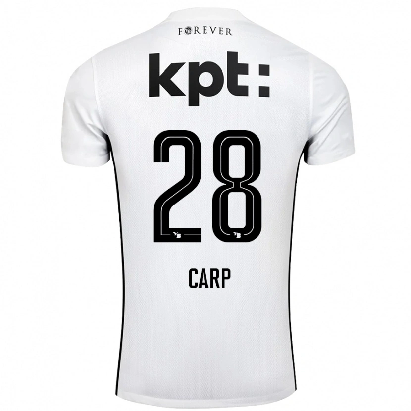 Danxen Kvinnor Cristina Carp #28 Vit Svart Bortatröja Matchtröjor 2024/25 Tröjor T-Tröja