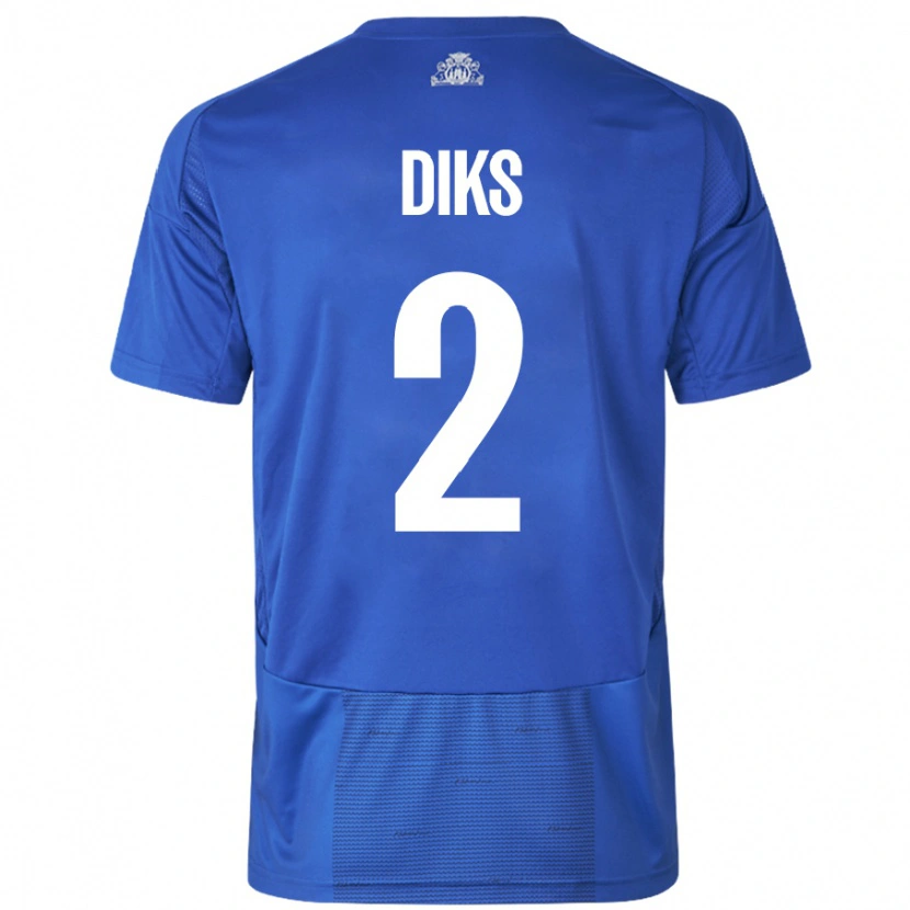 Danxen Kvinnor Kevin Diks #2 Vit Blå Bortatröja Matchtröjor 2024/25 Tröjor T-Tröja