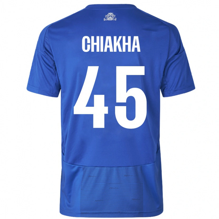 Danxen Kvinnor Amin Chiakha #45 Vit Blå Bortatröja Matchtröjor 2024/25 Tröjor T-Tröja