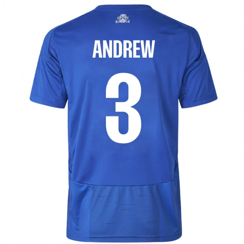 Danxen Kvinnor Tristan Andrew #3 Vit Blå Bortatröja Matchtröjor 2024/25 Tröjor T-Tröja