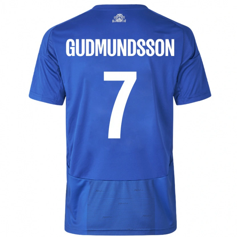 Danxen Kvinnor Galdur Gudmundsson #7 Vit Blå Bortatröja Matchtröjor 2024/25 Tröjor T-Tröja