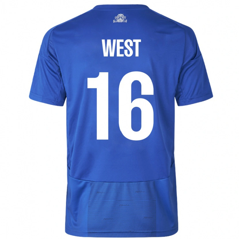 Danxen Kvinnor Liam West #16 Vit Blå Bortatröja Matchtröjor 2024/25 Tröjor T-Tröja