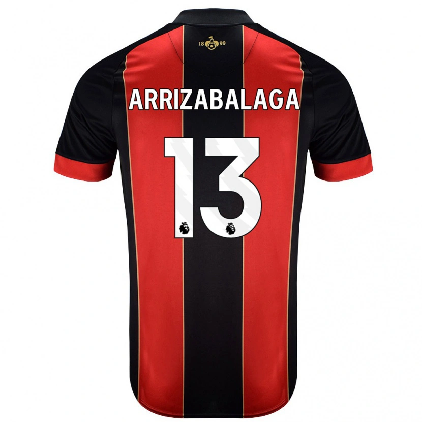 Danxen Barn Kepa Arrizabalaga #13 Röd Svart Hemmatröja Matchtröjor 2024/25 Tröjor T-Tröja