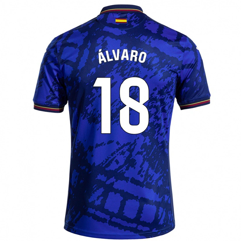 Danxen Barn Álvaro Rodríguez #18 Mörkare Blå Hemmatröja Matchtröjor 2024/25 Tröjor T-Tröja
