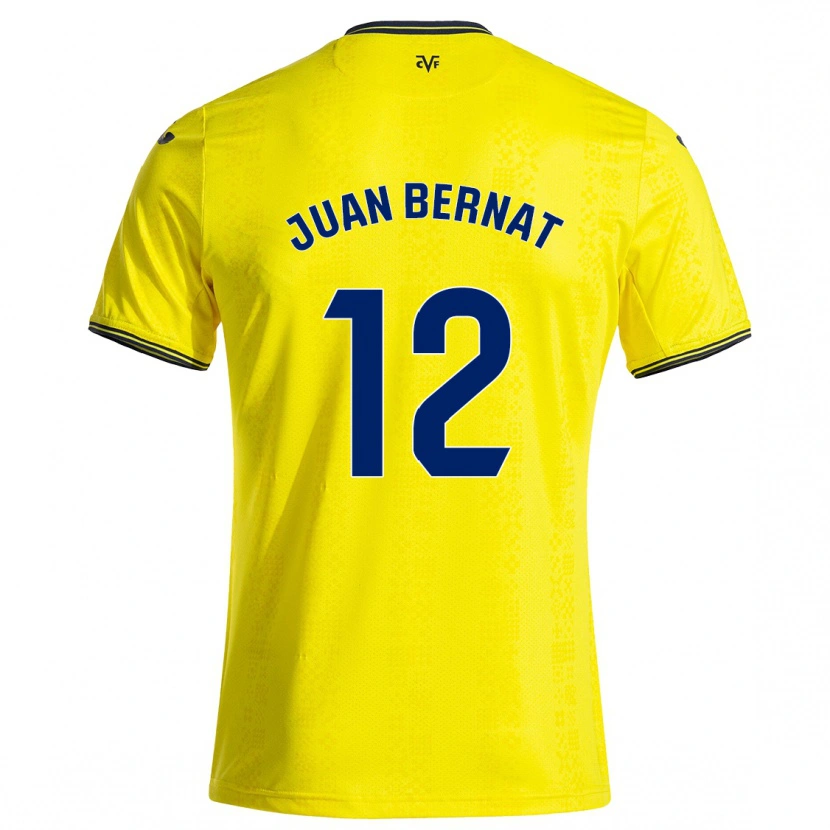 Danxen Barn Juan Bernat #12 Gul Svart Hemmatröja Matchtröjor 2024/25 Tröjor T-Tröja