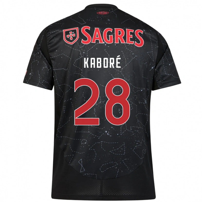 Danxen Barn Issa Kaboré #28 Svart Röd Bortatröja Matchtröjor 2024/25 Tröjor T-Tröja