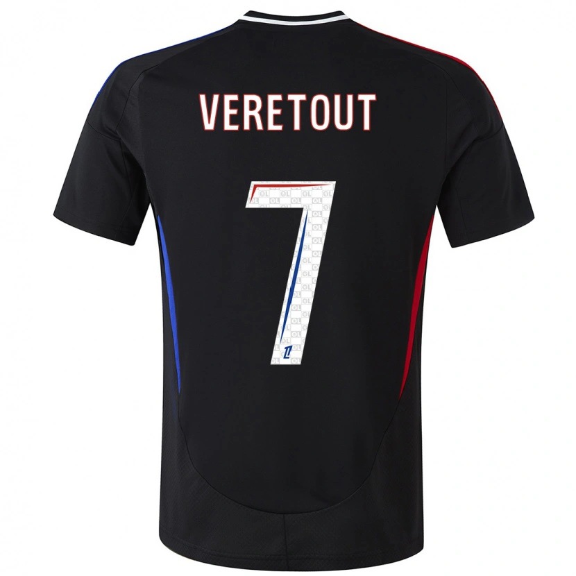Danxen Barn Jordan Veretout #7 Svart Bortatröja Matchtröjor 2024/25 Tröjor T-Tröja