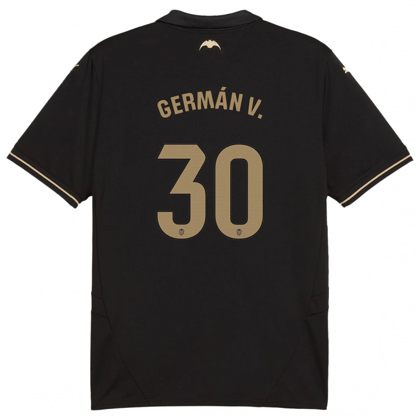 Danxen Barn Germán Valera #30 Svart Bortatröja Matchtröjor 2024/25 Tröjor T-Tröja