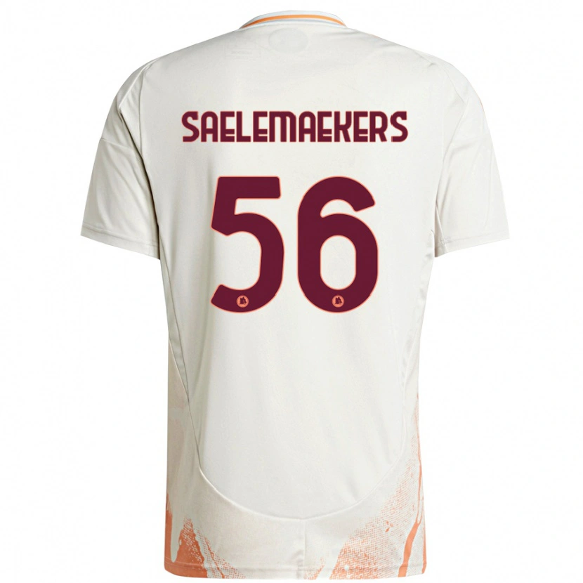 Danxen Barn Alexis Saelemaekers #56 Grädde Vit Orange Bortatröja Matchtröjor 2024/25 Tröjor T-Tröja
