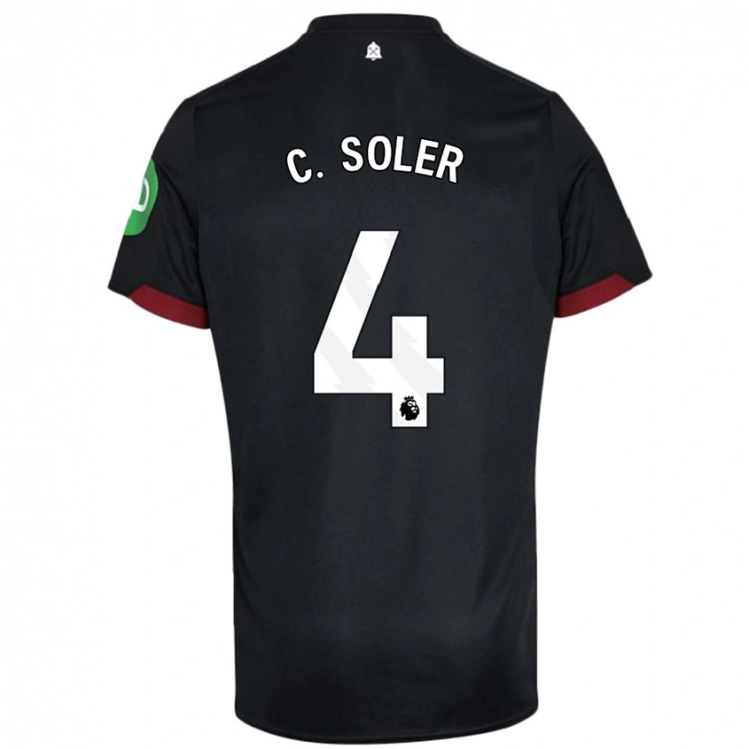 Danxen Barn Carlos Soler #4 Svart Vit Bortatröja Matchtröjor 2024/25 Tröjor T-Tröja
