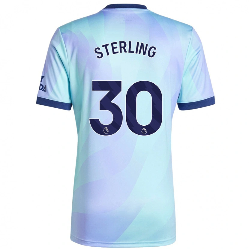 Danxen Barn Raheem Sterling #30 Aqua Tredjesatsen Matchtröjor 2024/25 Tröjor T-Tröja