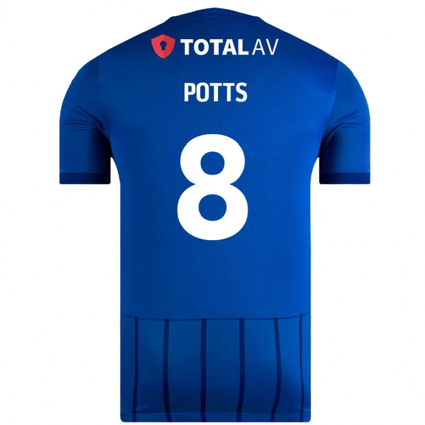 Danxen Barn Freddie Potts #8 Blå Hemmatröja Matchtröjor 2024/25 Tröjor T-Tröja
