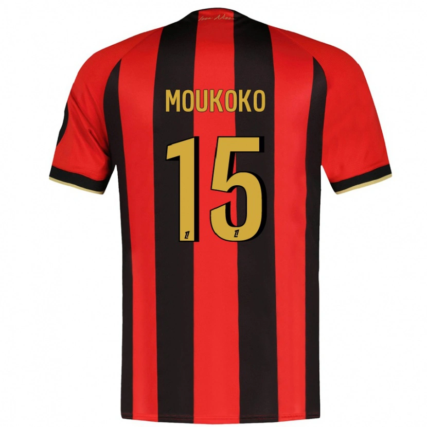 Danxen Barn Youssoufa Moukoko #15 Röd Svart Hemmatröja Matchtröjor 2024/25 Tröjor T-Tröja