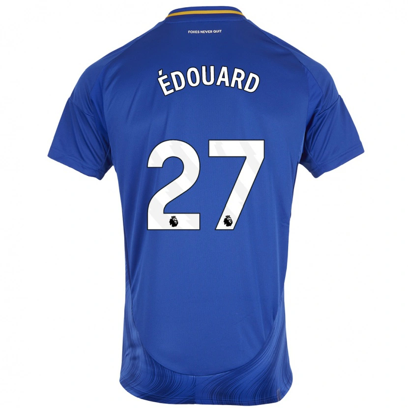 Danxen Barn Odsonne Edouard #27 Blå Vit Hemmatröja Matchtröjor 2024/25 Tröjor T-Tröja