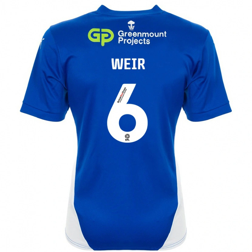 Danxen Barn Jensen Weir #6 Blå Vit Hemmatröja Matchtröjor 2024/25 Tröjor T-Tröja