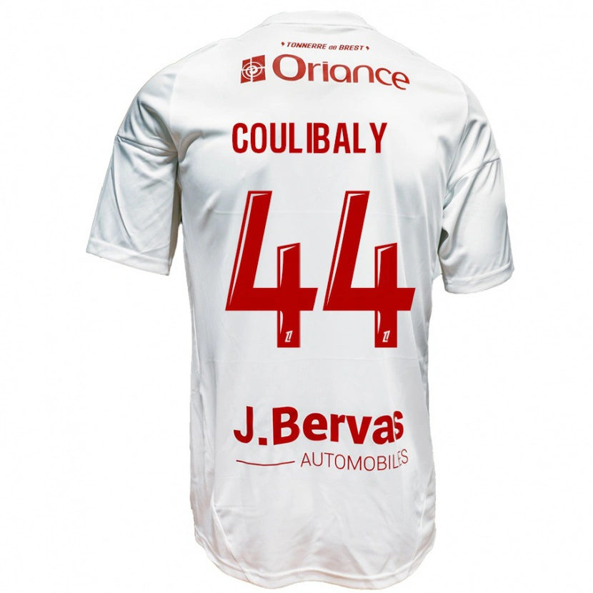 Danxen Barn Soumaïla Coulibaly #44 Vit Röd Bortatröja Matchtröjor 2024/25 Tröjor T-Tröja