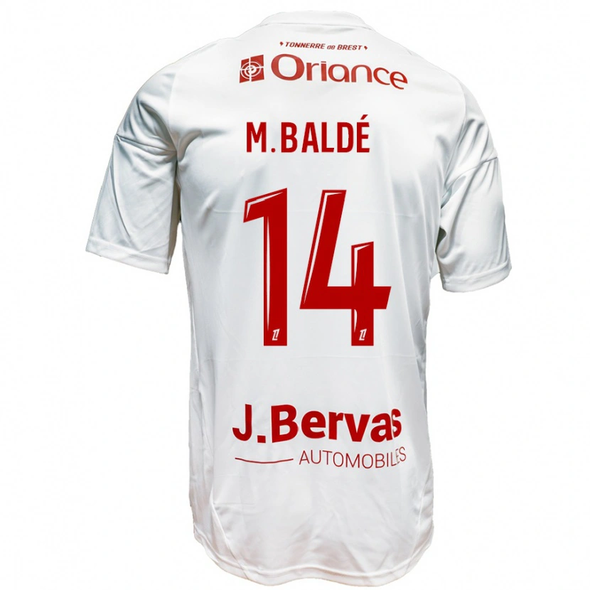 Danxen Barn Mama Baldé #14 Vit Röd Bortatröja Matchtröjor 2024/25 Tröjor T-Tröja