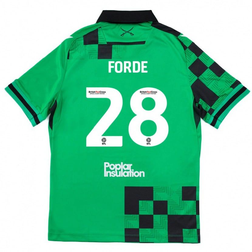 Danxen Barn Shaqai Forde #28 Grön Svart Bortatröja Matchtröjor 2024/25 Tröjor T-Tröja