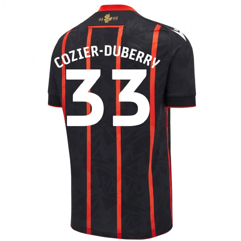 Danxen Barn Amario Cozier-Duberry #33 Svart Röd Bortatröja Matchtröjor 2024/25 Tröjor T-Tröja