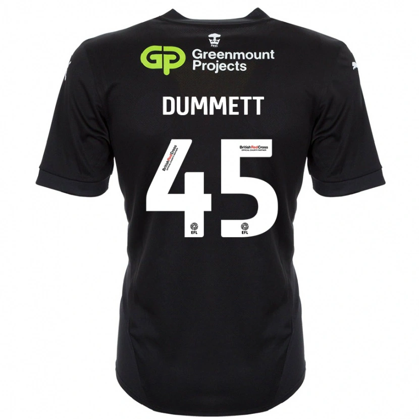 Danxen Barn Paul Dummett #45 Svart Bortatröja Matchtröjor 2024/25 Tröjor T-Tröja
