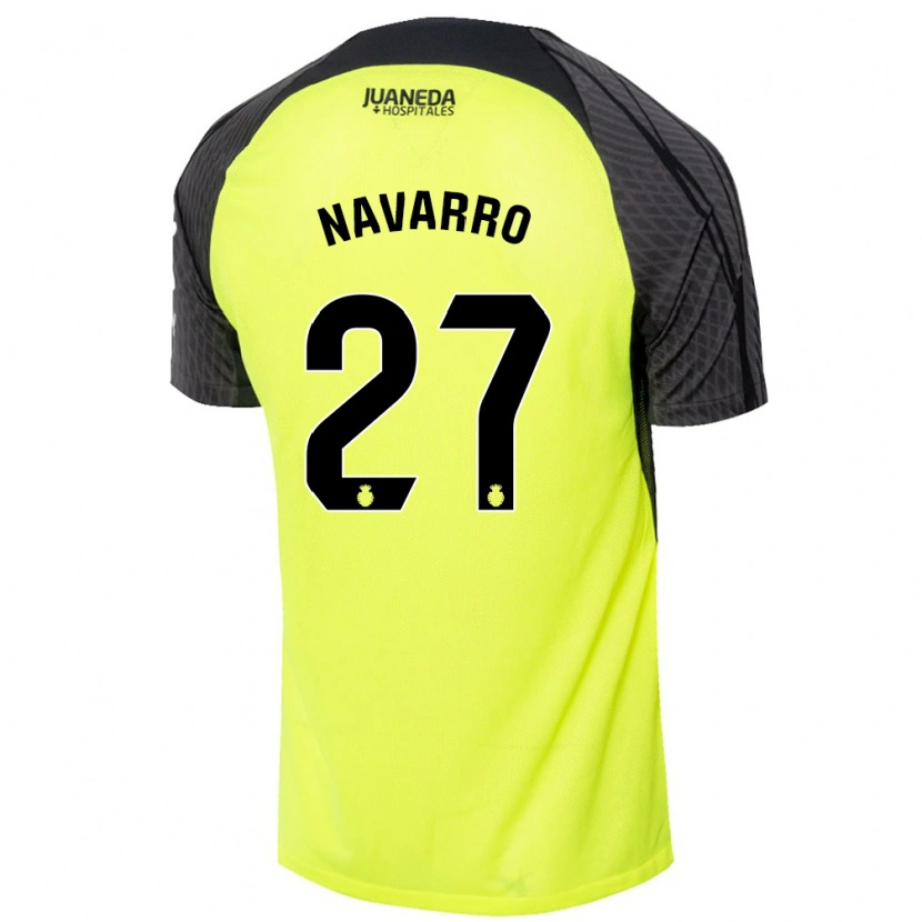 Danxen Barn Robert Navarro #27 Fluorescerande Grön Svart Bortatröja Matchtröjor 2024/25 Tröjor T-Tröja