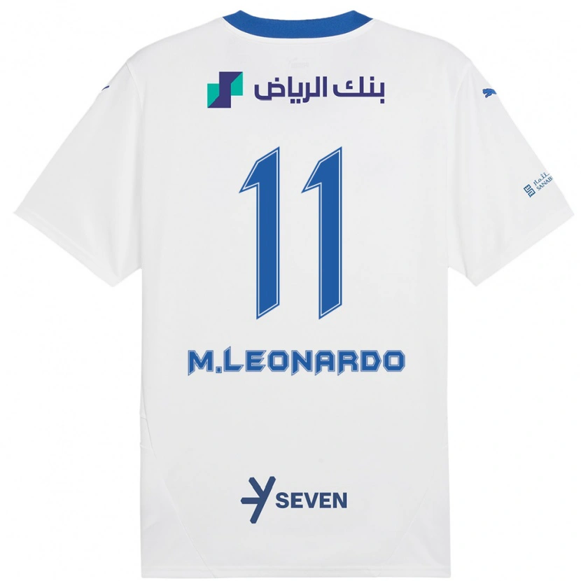 Danxen Barn Marcos Leonardo #11 Vit Blå Bortatröja Matchtröjor 2024/25 Tröjor T-Tröja