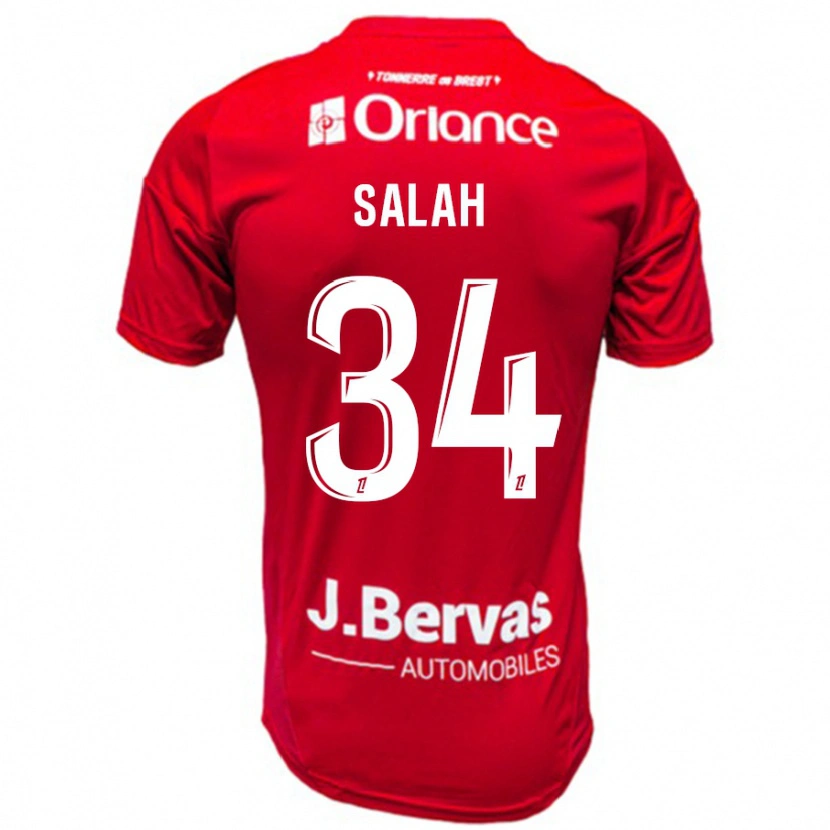 Danxen Barn Ibrahim Salah #34 Röd Vit Hemmatröja Matchtröjor 2024/25 Tröjor T-Tröja