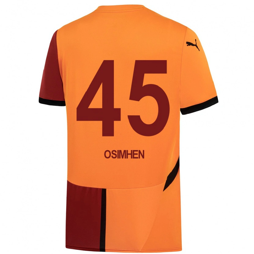 Danxen Barn Victor Osimhen #45 Gul Röd Hemmatröja Matchtröjor 2024/25 Tröjor T-Tröja
