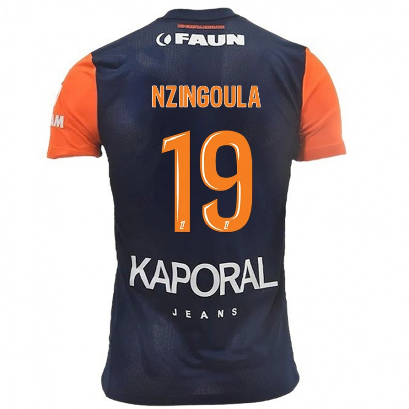 Danxen Barn Rabby Nzingoula #19 Marinblå Orange Hemmatröja Matchtröjor 2024/25 Tröjor T-Tröja