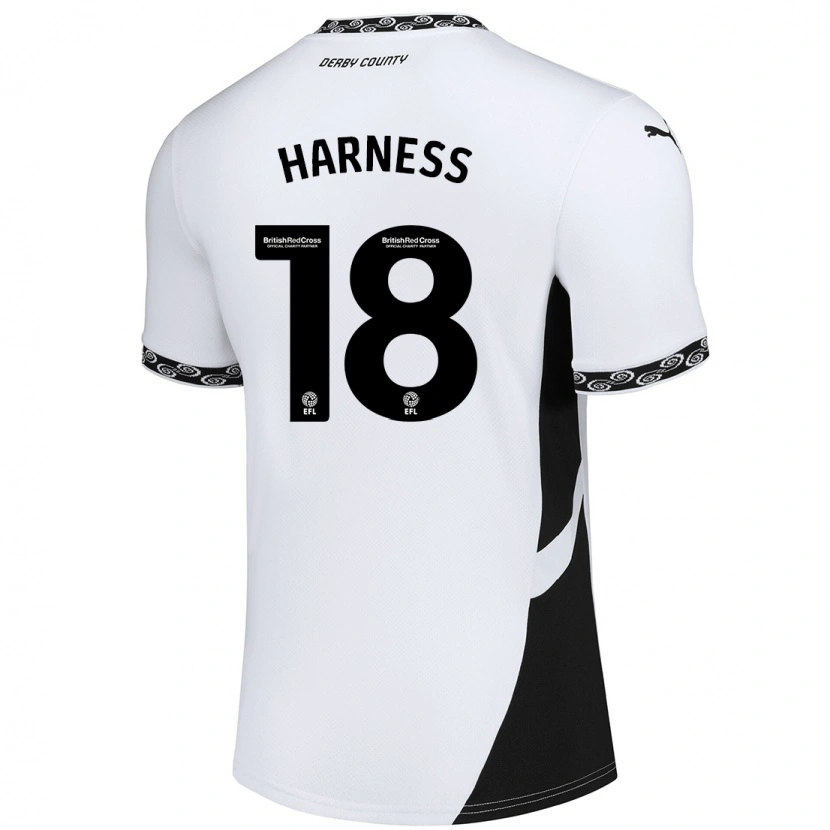 Danxen Barn Marcus Harness #18 Vit Svart Hemmatröja Matchtröjor 2024/25 Tröjor T-Tröja
