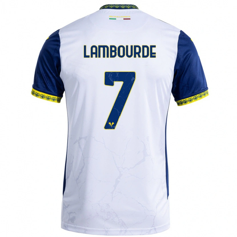Danxen Barn Mathis Lambourde #7 Vit Blå Bortatröja Matchtröjor 2024/25 Tröjor T-Tröja