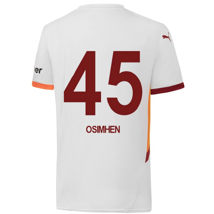 Danxen Barn Victor Osimhen #45 Vit Gulröd Bortatröja Matchtröjor 2024/25 Tröjor T-Tröja