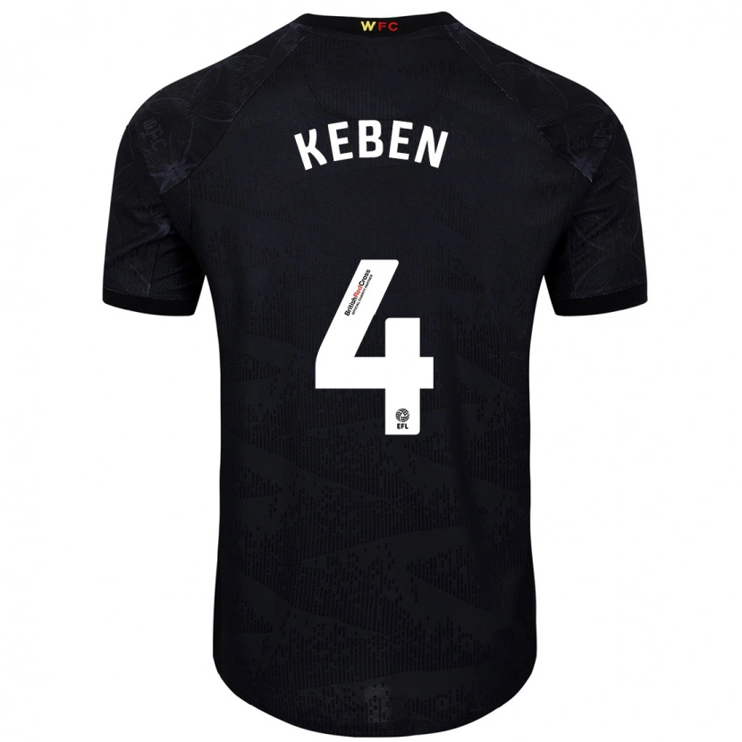 Danxen Barn Kévin Keben #4 Svart Vit Bortatröja Matchtröjor 2024/25 Tröjor T-Tröja
